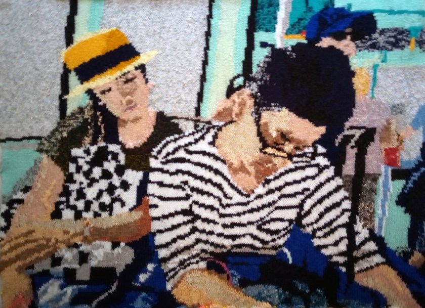 214 2019 honeymoon couple asleep on the bus, Venice